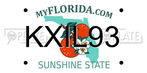KXIL93 Florida License Plate