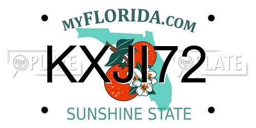 KXJI72 Florida License Plate