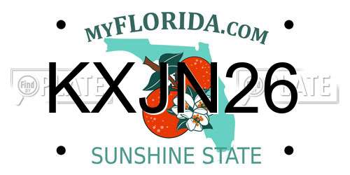 KXJN26 Florida License Plate