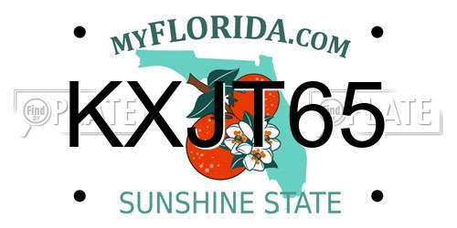 KXJT65 Florida License Plate