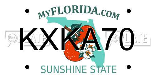 KXKA70 Florida License Plate