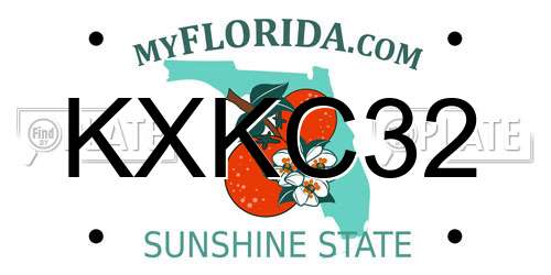 KXKC32 Florida License Plate
