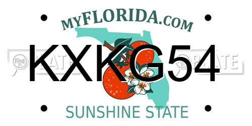KXKG54 Florida License Plate