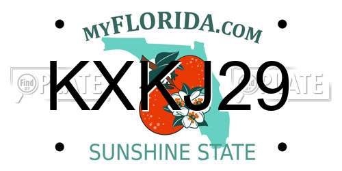 KXKJ29 Florida License Plate