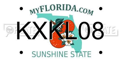KXKL08 Florida License Plate