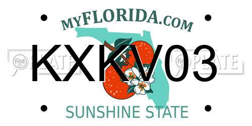 KXKV03 Florida License Plate