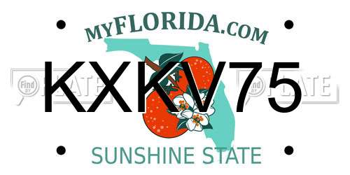 KXKV75 Florida License Plate