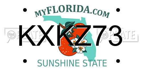 KXKZ73 Florida License Plate