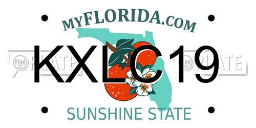 KXLC19 Florida License Plate