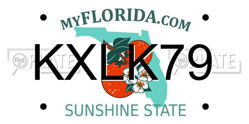 KXLK79 Florida License Plate