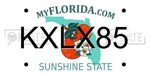 KXLX85 Florida License Plate