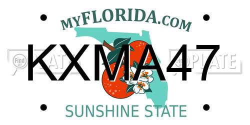 KXMA47 Florida License Plate