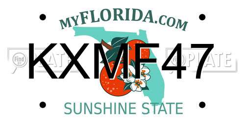 KXMF47 Florida License Plate