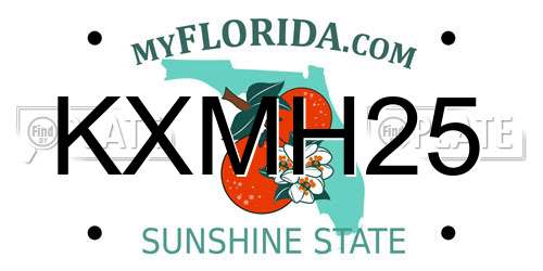 KXMH25 Florida License Plate
