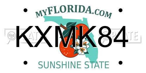 KXMK84 Florida License Plate