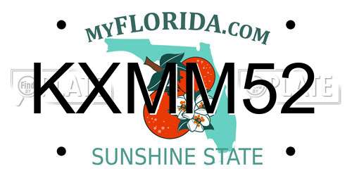 KXMM52 Florida License Plate