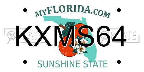 KXMS64 Florida License Plate