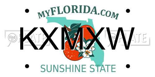 KXMXW Florida License Plate