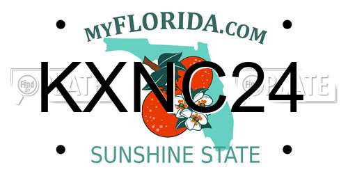 KXNC24 Florida License Plate