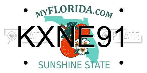 KXNE91 Florida License Plate