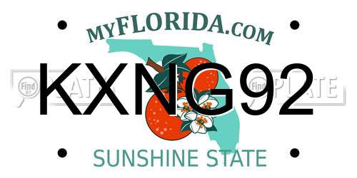 KXNG92 Florida License Plate