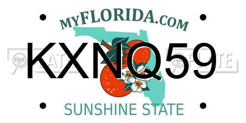 KXNQ59 Florida License Plate