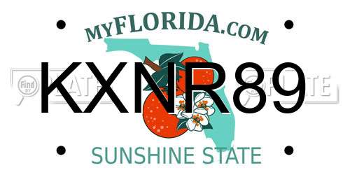 KXNR89 Florida License Plate