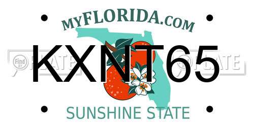 KXNT65 Florida License Plate
