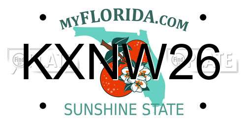KXNW26 Florida License Plate