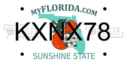 KXNX78 Florida License Plate