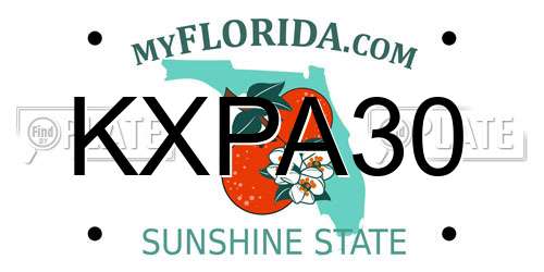 KXPA30 Florida License Plate