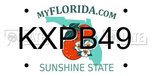 KXPB49 Florida License Plate