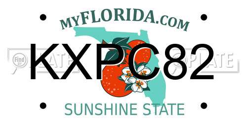 KXPC82 Florida License Plate
