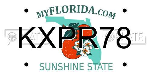 KXPR78 Florida License Plate