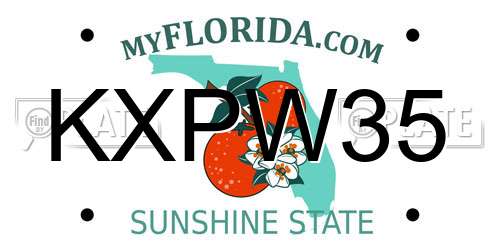 KXPW35 Florida License Plate