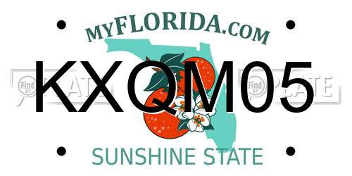 KXQM05 Florida License Plate