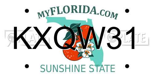 KXQW31 Florida License Plate