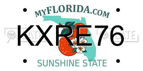 KXRE76 Florida License Plate