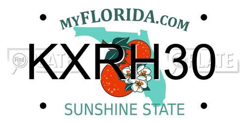 KXRH30 Florida License Plate