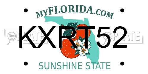 KXRT52 Florida License Plate