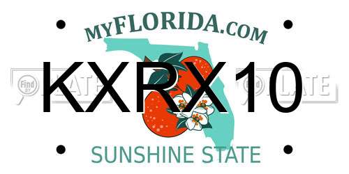 KXRX10 Florida License Plate