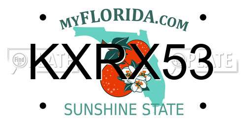 KXRX53 Florida License Plate