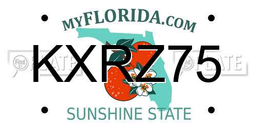 KXRZ75 Florida License Plate