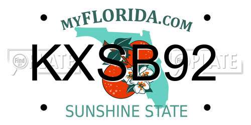 KXSB92 Florida License Plate