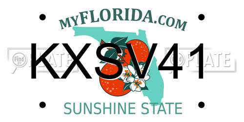 KXSV41 Florida License Plate
