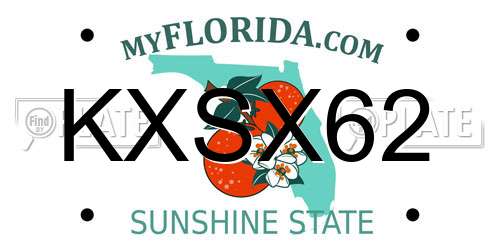 KXSX62 Florida License Plate