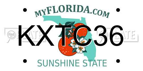 KXTC36 Florida License Plate