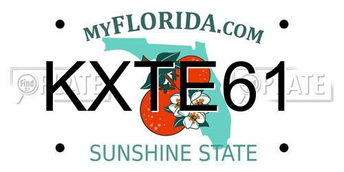 KXTE61 Florida License Plate