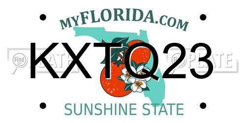 KXTQ23 Florida License Plate