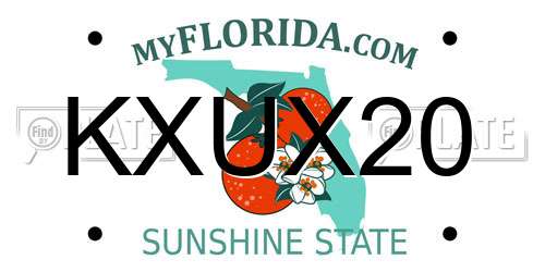 KXUX20 Florida License Plate